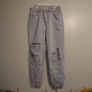 PacSun Light Wash Baggy Drawstring Blue Jeans